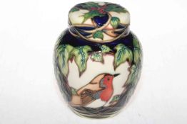 Moorcroft limited edition Robin ginger jar by Philip Gibson, 7/75, 16cm, with box.