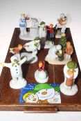 Coalport Characters first edition The Snowman, eight pieces.