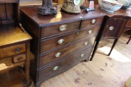 Georgian mahogany chest of two short above three long drawers on bracket feet,