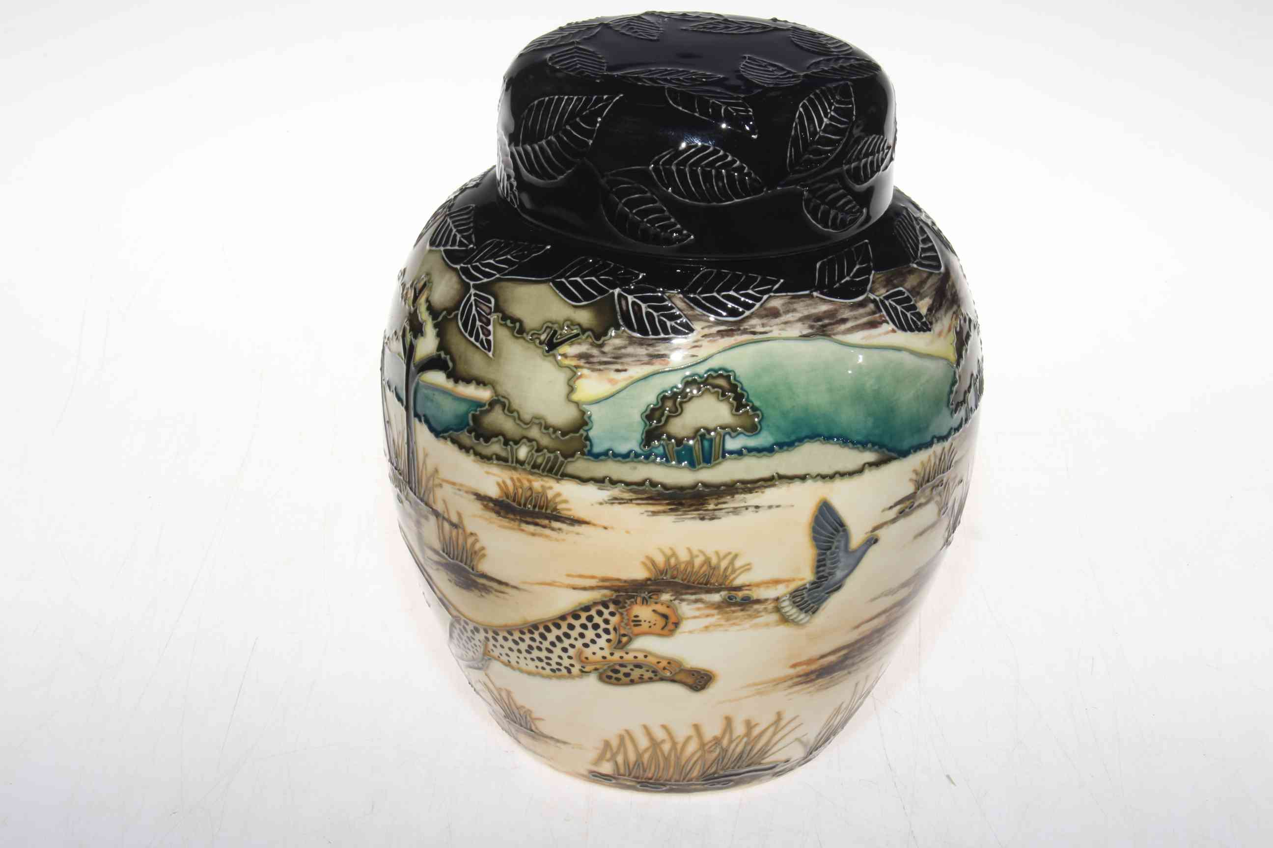 Moorcroft limited edition Cheetahs ginger jar, 137/150, 20.5cm, with box. - Image 2 of 4