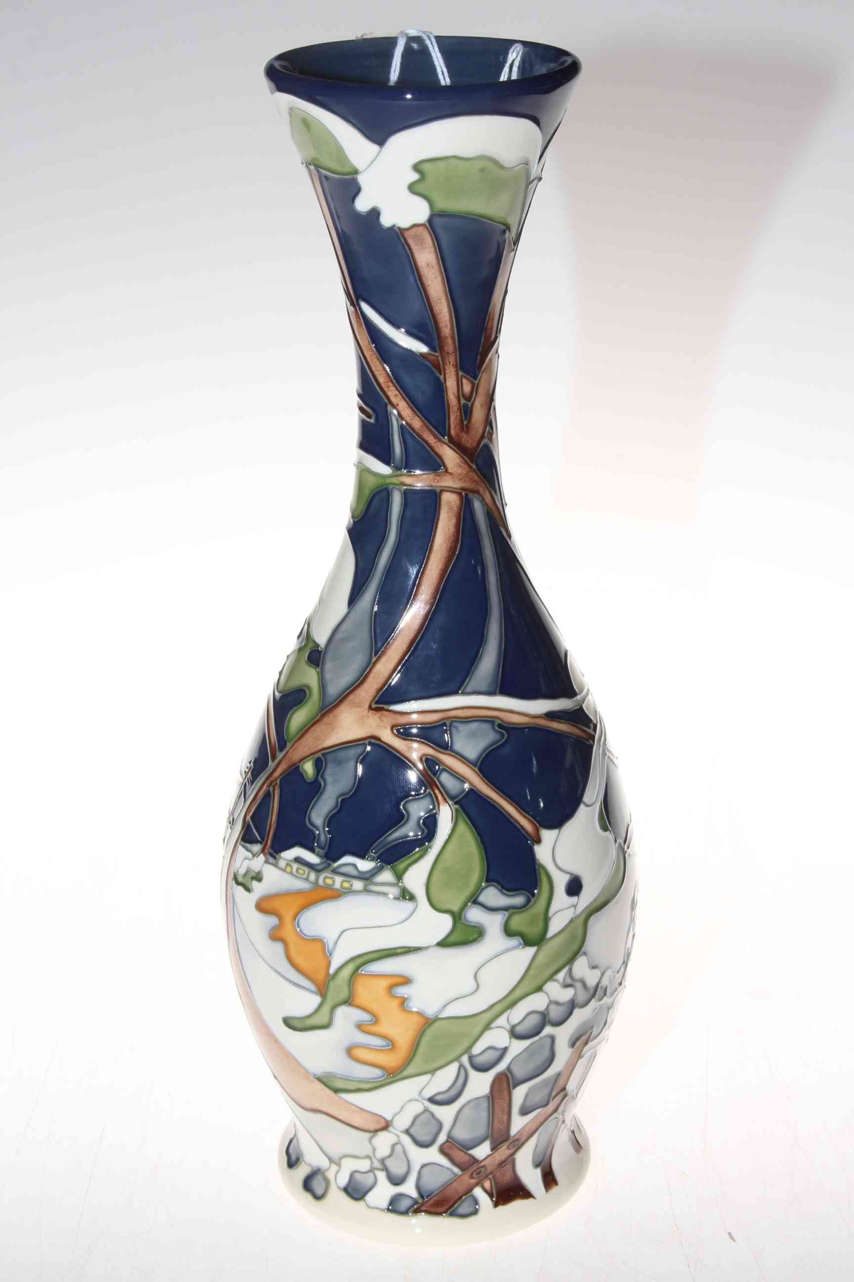 Moorcroft limited edition Church in Winter Landscape vase by Kerry Goodwin, 35/50, 37cm, with box. - Image 3 of 4