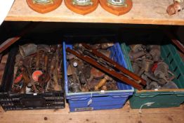 Three boxes of various tools, fifteen blow torches, etc.