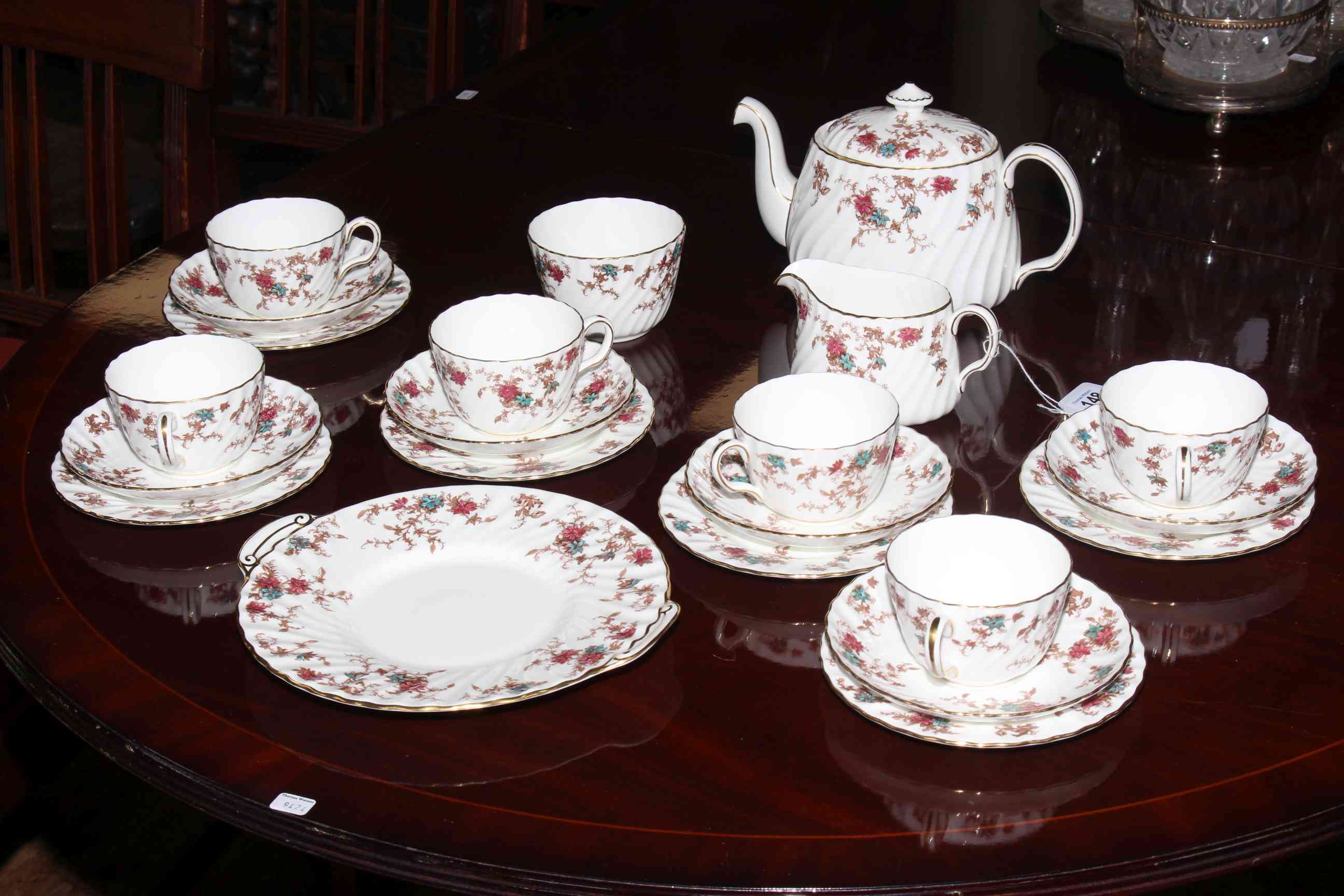 Minton Ancestral S-376 teaware, twenty two pieces.