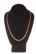 18 carat gold mesh chain link necklace, 50cm.
