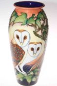 Moorcroft limited edition Owl vase by Philip Gibson, 62/75, 36.5cm, with box.