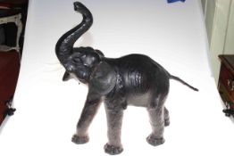 Leather elephant, 69cm by 56cm.