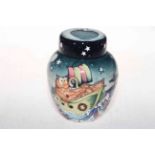 Moorcroft limited edition Owl and Pussycat ginger jar by N. Slaney, 73/250, 15.5cm, with box.