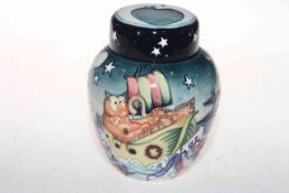 Moorcroft limited edition Owl and Pussycat ginger jar by N. Slaney, 73/250, 15.5cm, with box.