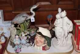 Capo di Monte signed limited edition stork, Royal Doulton Mine Host,