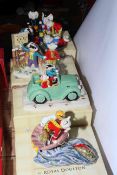 Royal Doulton limited edition Rupert groups, Toy Railway, Mysterious Car, Rides Home and Trespass,