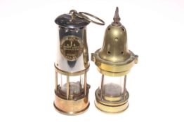 Two miners lamps, Protector type 6 and other hanging lamp.