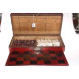 Oriental cased chess set.