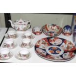 Large Imari plaque, bowl and two pots, and 19th Century Staffordshire teaware.