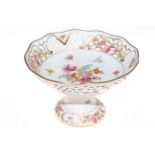 Schumann pierced tazza with flower decoration, 15cm high.