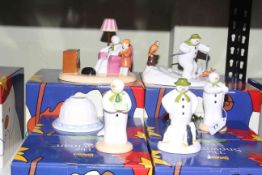 Coalport Characters The Snowman groups, figures and lithophane, six pieces with boxes.