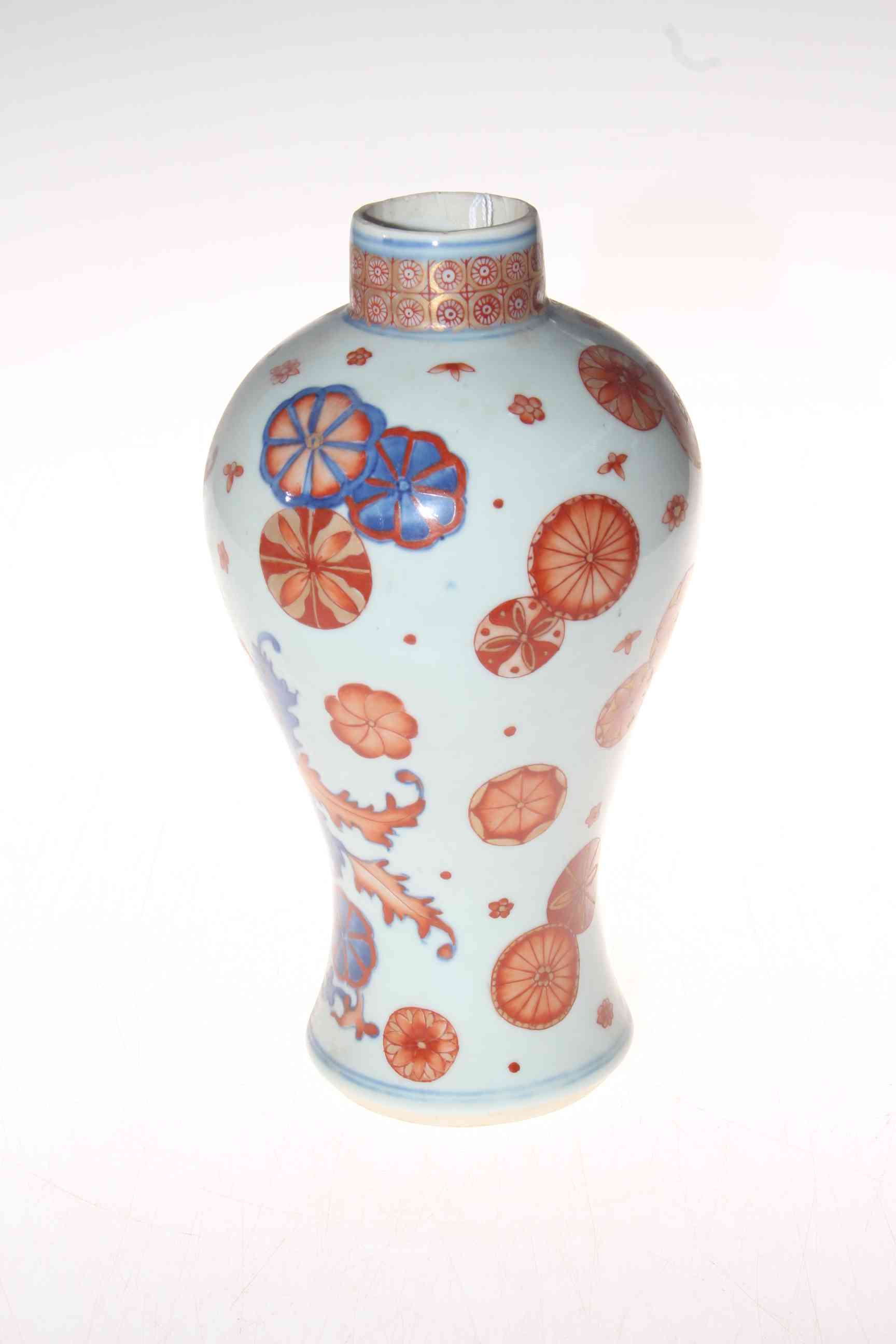 Chinese Blue Royal baluster vase, with scrolling foliage decoration, 25cm. - Image 2 of 3