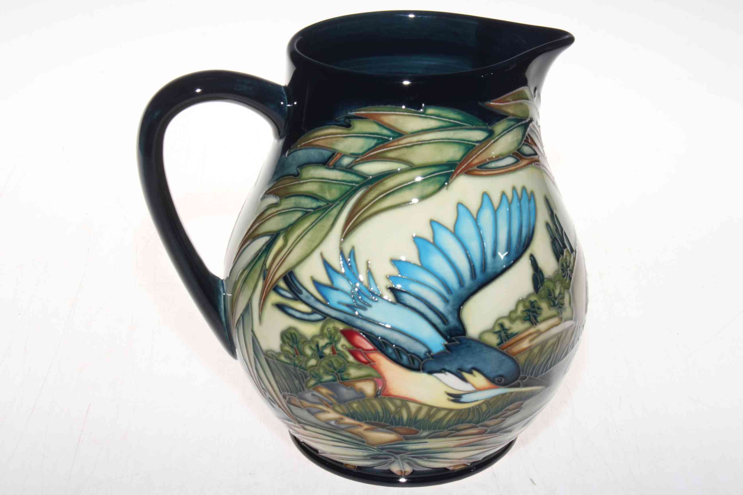 Moorcroft limited edition Kingfisher jug by Philip Gibson, 268/350, 19.5cm, with box. - Image 2 of 3