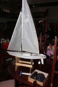 Remote controlled motorised pond yacht 'Sea Dolphin', 77cm length.