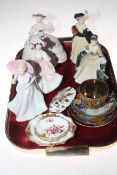 Three Coalport Ladies of Fashion figures L'Ombrelle, Vanessa and Southern Belle,