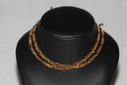 21k gold chain link necklace, 60cm.