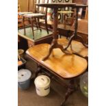 Victorian mahogany side table, Victorian mahogany circular topped tripod table and carboy-lamp (3).