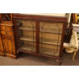 Early 20th Century mahogany astragal glazed two door china cabinet on cabriole legs.