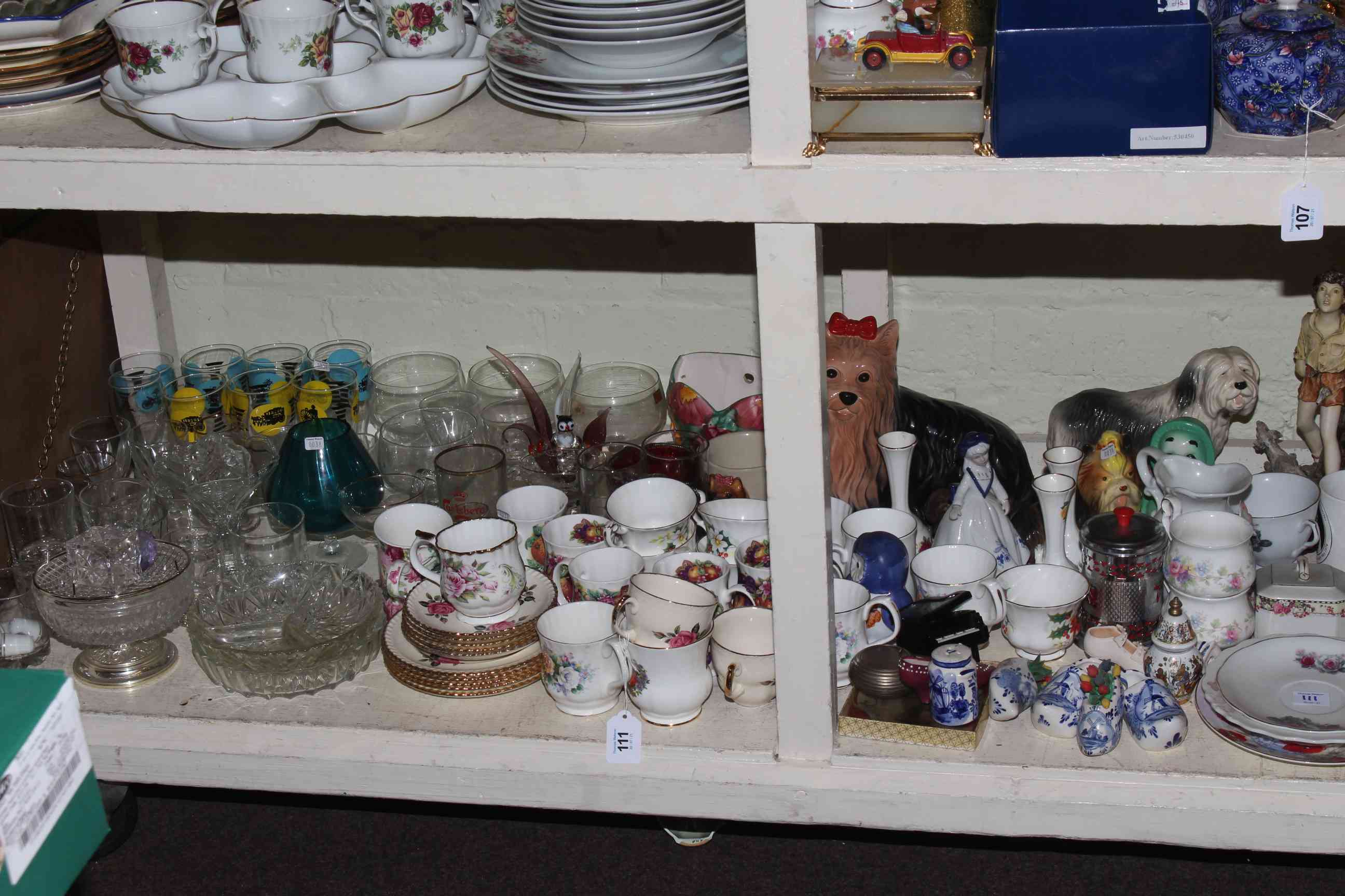 Assorted teaware, commemorative cups, ornamental dogs, glassware, - Image 3 of 3