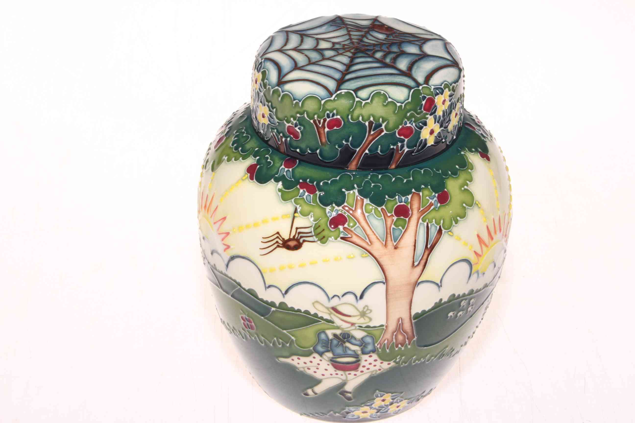 Moorcroft limited edition Little Miss Muffet ginger jar by Nichola Slaney, 177/250, 15cm, with box.