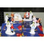Coalport Characters The Snowman groups and figures, six pieces with boxes.