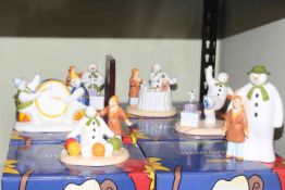 Coalport Characters The Snowman groups, six pieces with boxes.