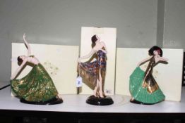 Three Coalport 'Art Deco' limited edition figures, Rio Rita, The Flapper, and The Dancer,