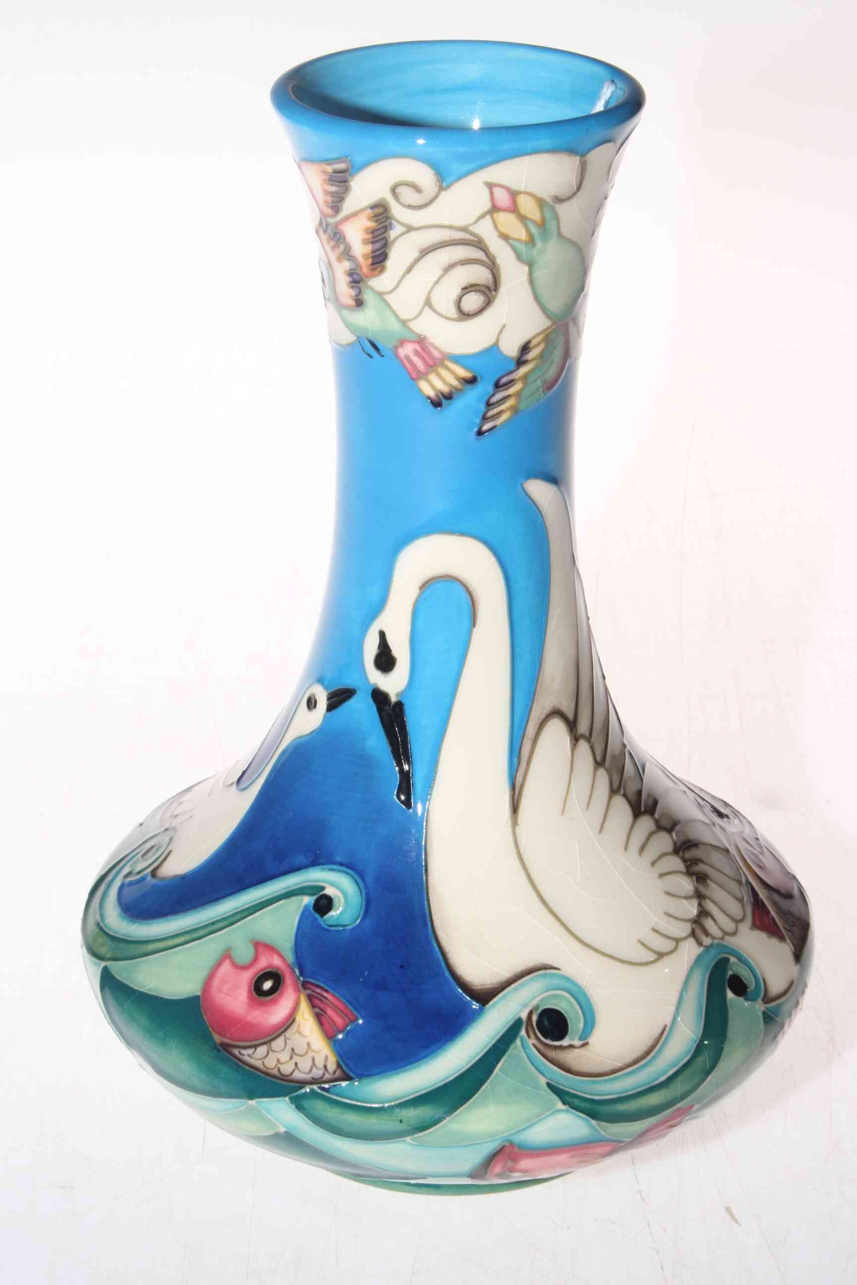 Moorcroft limited edition Odyssey pattern vase by Beverley Wilkes, 206/500, 20.5cm, with box.