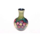 Small Moorcroft anemone vase with warrant label, 12.5cm.