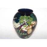 Moorcroft limited edition Sowerby Hare pattern vase by Philip Gibson, 118/250, 21cm, with box.