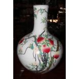 Large Chinese vase with peach and blossom on branch decoration, 57cm.