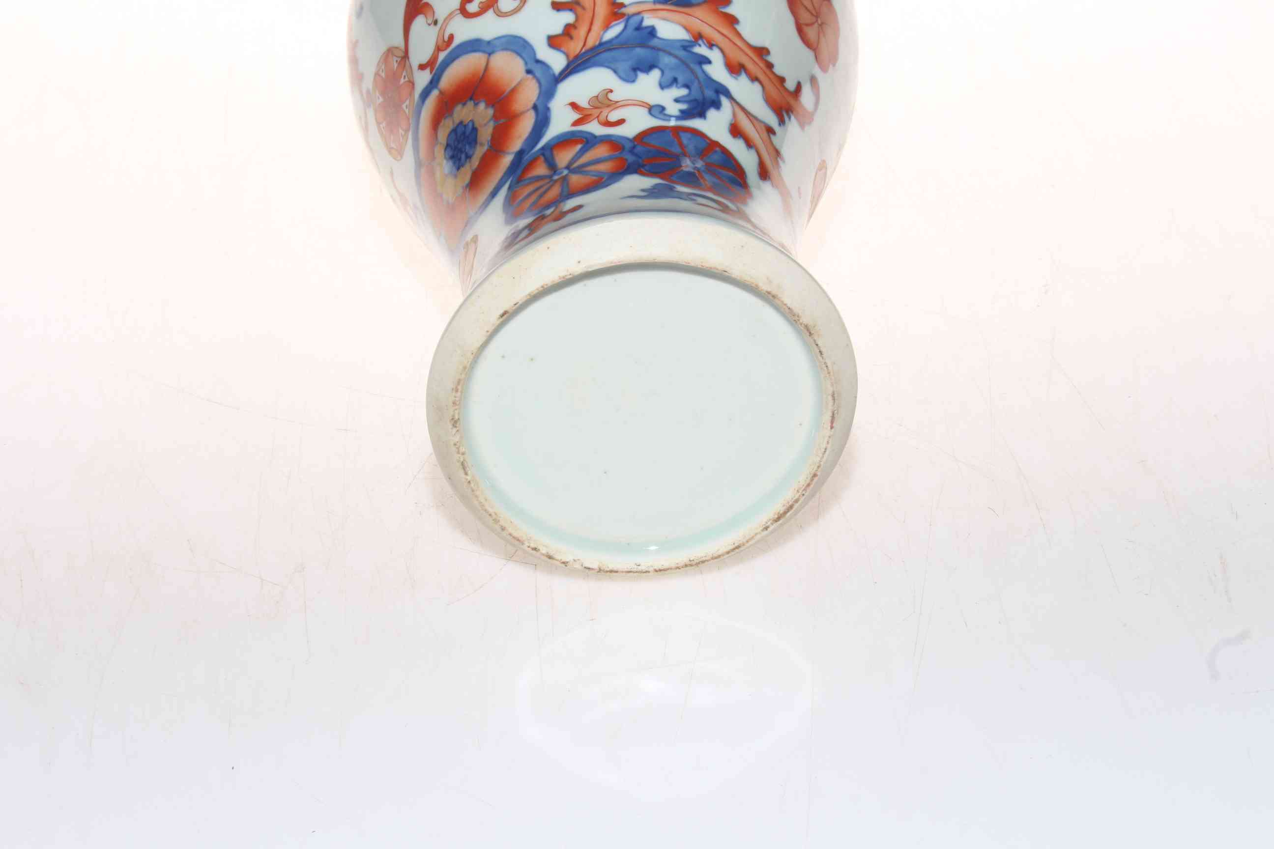 Chinese Blue Royal baluster vase, with scrolling foliage decoration, 25cm. - Image 3 of 3