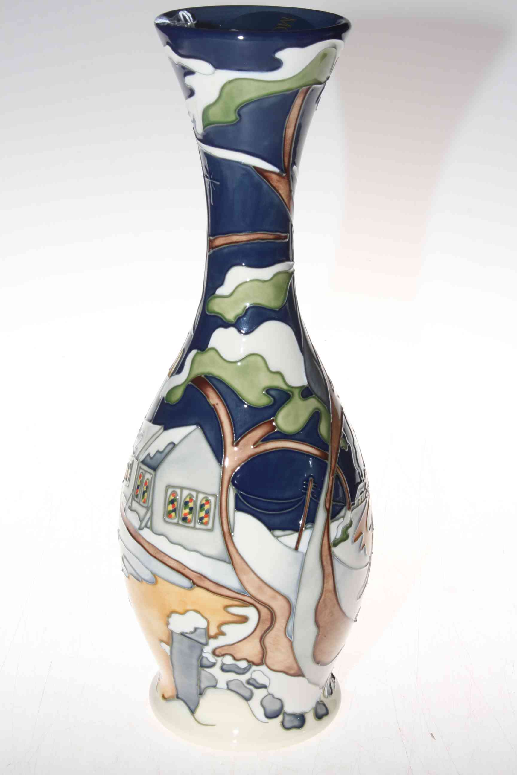 Moorcroft limited edition Church in Winter Landscape vase by Kerry Goodwin, 35/50, 37cm, with box. - Image 2 of 4
