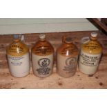 Four stoneware brewers bottles including two Fentimans, G. Sykes & Son and A.