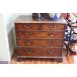 Georgian mahogany chest of two short above three long drawers on bracket feet,