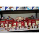Royal Doulton Bunnykins, a collection of seventeen figures with mismatched boxes, occasion stand,