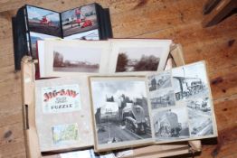 Box of ephemera and photographs including Souvenir De Montmirail (France) albumen photo album