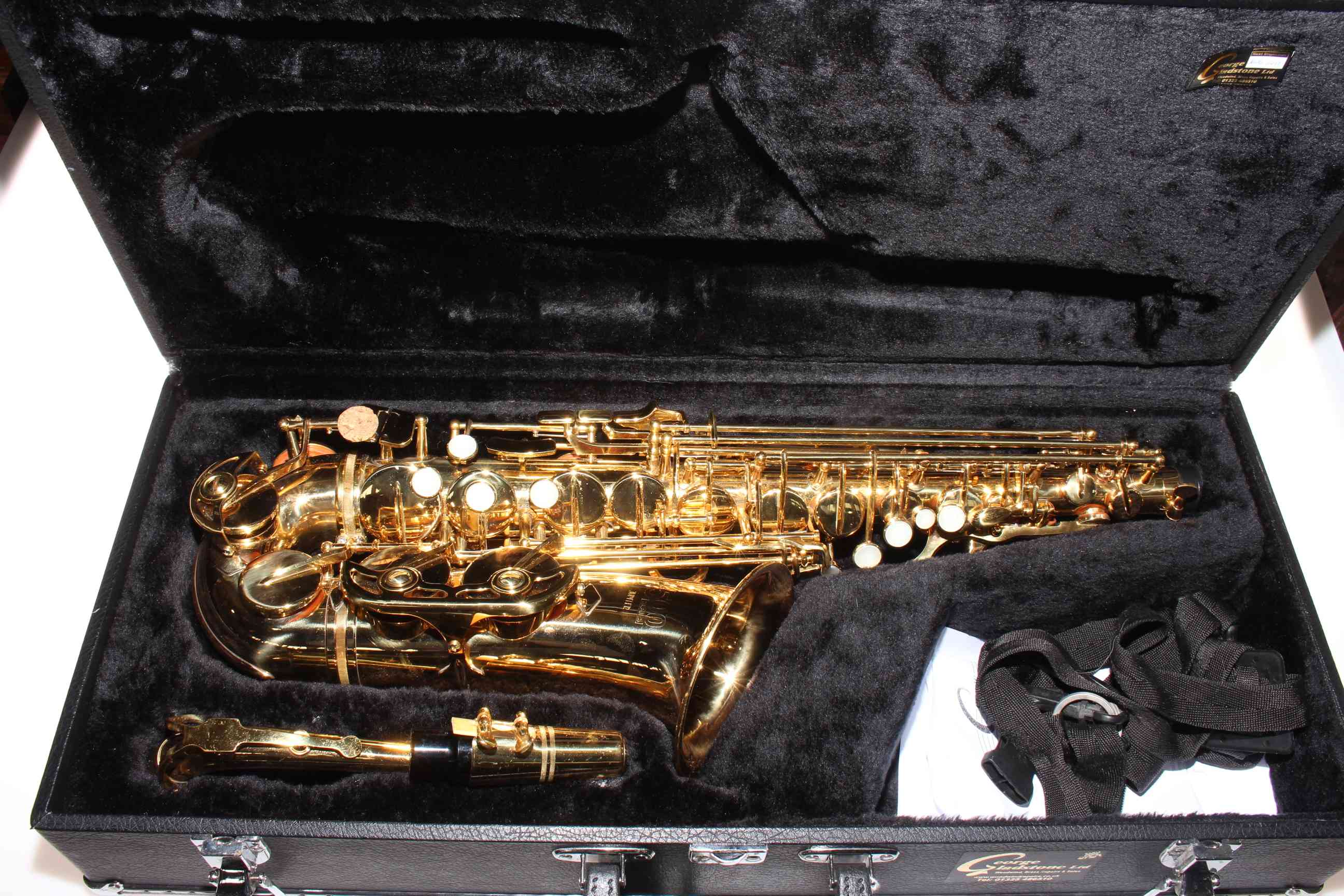 500 Series Jupiter saxophone in box.