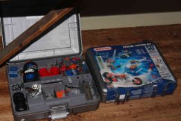 Special Edition Meccano set and other in cases.