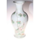 Chinese baluster vase decorated with birds and foliage, 43cm,