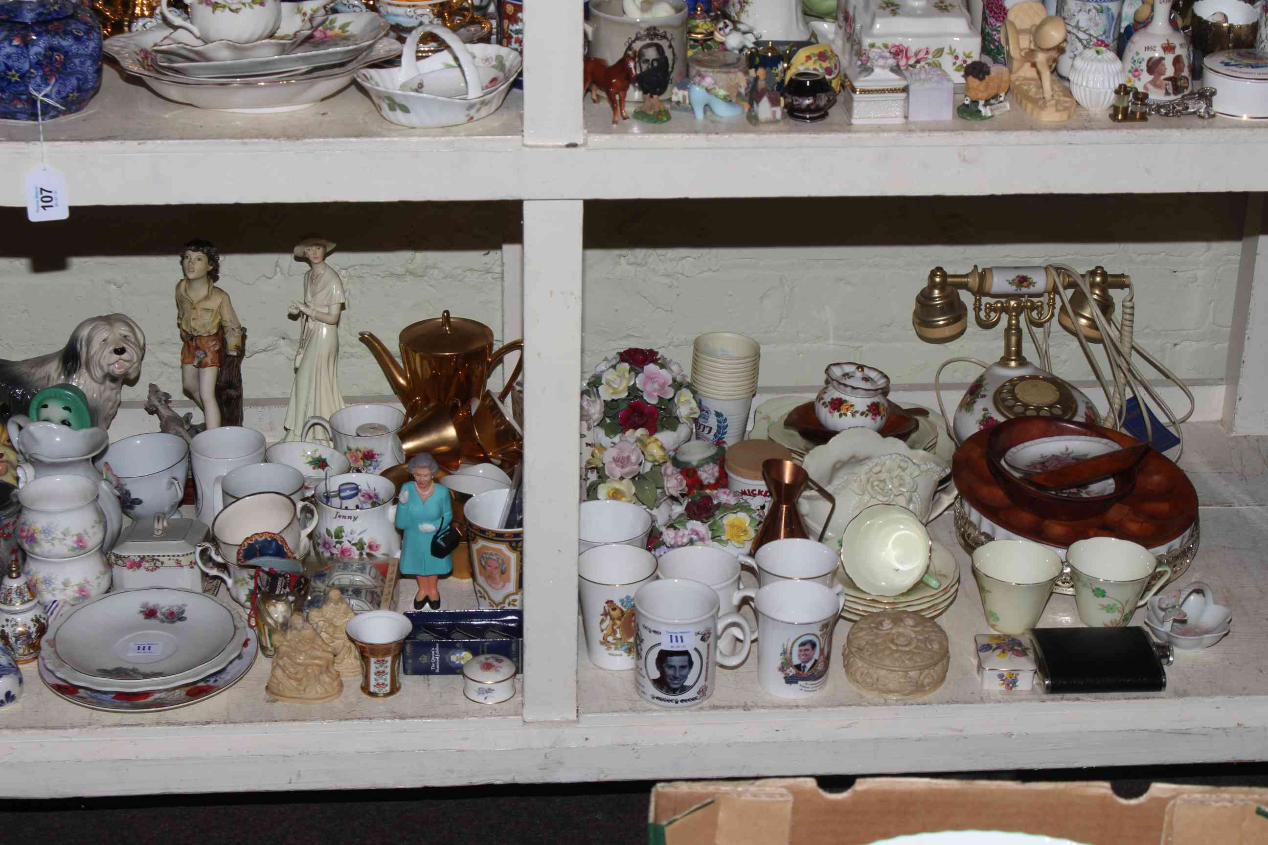 Assorted teaware, commemorative cups, ornamental dogs, glassware, - Image 2 of 3
