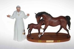 Royal Doulton Pope John Paul II, together with 'Spirit of Affection' group (2).