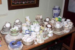 Large collection of assorted teaware, Coalport Cottages, part collection of Kings pattern cutlery,