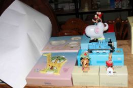 Coalport Characters, John Lennon thermometer, child's trio, elephant money box, Thomas money box,