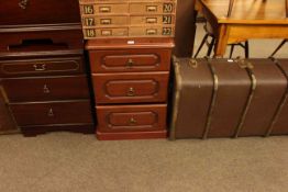 Pair Meredew three drawer pedestal chests,