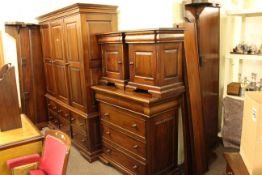 Barker & Stonehouse five piece bedroom suite comprising triple door combination wardrobe,